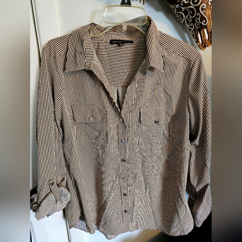 Striped button up blouse